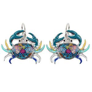 Blue Crab Earrings